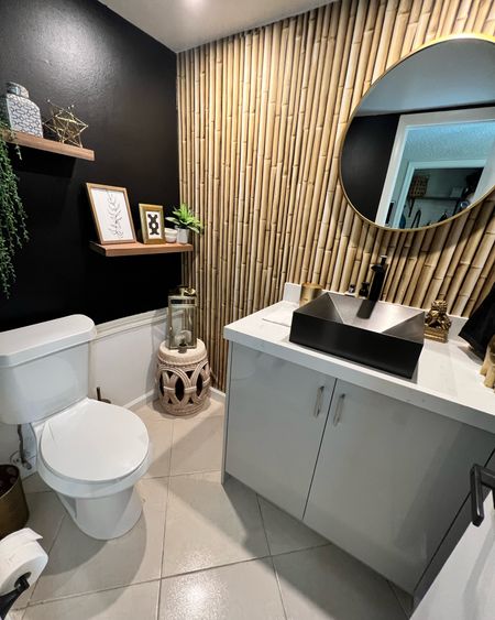 Shop my powder room!
Black paint
Bamboo wallpaper
Sink
Open shelves
Home decor

#LTKhome #LTKFind