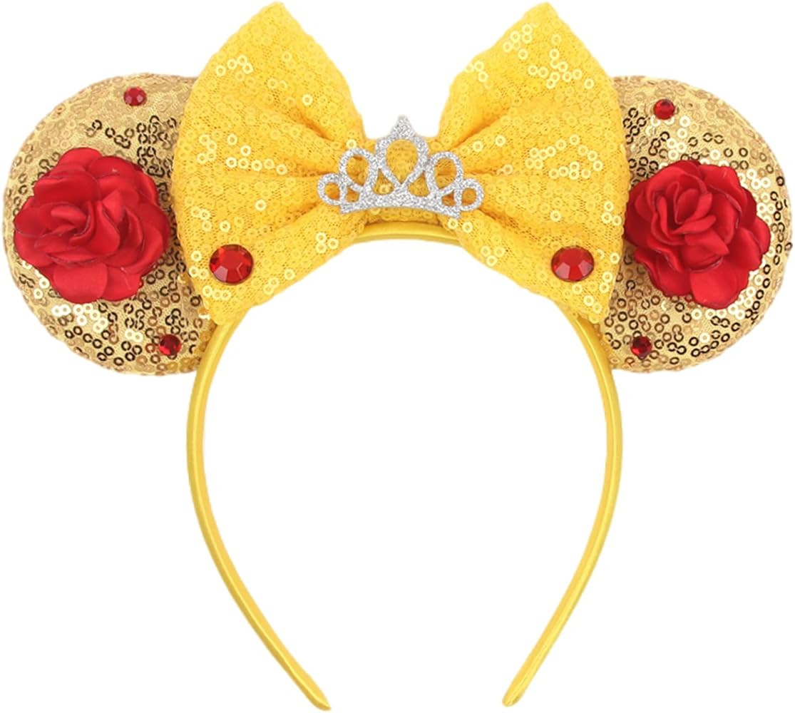 MADO Mouse Ears Headband for Women and Girls - Princess Belle Ears for Adults and Kids | Amazon (US)