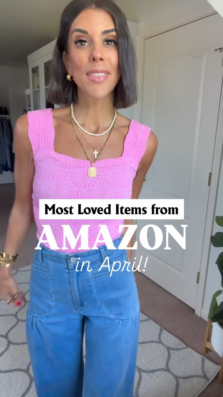 Top 5 most loved items in April! I’m 5’5 for reference and in size small in bra and tanks, size 2 in jeans (size down if in between and can size down), and size up one in the pjs for a loose fit. My tennis necklace is the 16 inch in gold. Have a blessed day! 

#LTKdayinmylife #LTKgrwm #LTKSeasonal