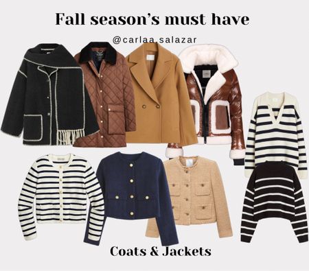 Fall seasons must have jackets and coats. Toteme, jcrew, sam, mango, tweed jacket, stripped cardigan.

#LTKstyletip #LTKSeasonal #LTKHoliday