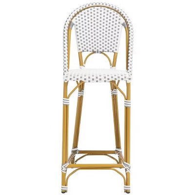 Zaid Barstool - Indoor/Outdoor - PAT4038 - Grey/White - Safavieh | Target