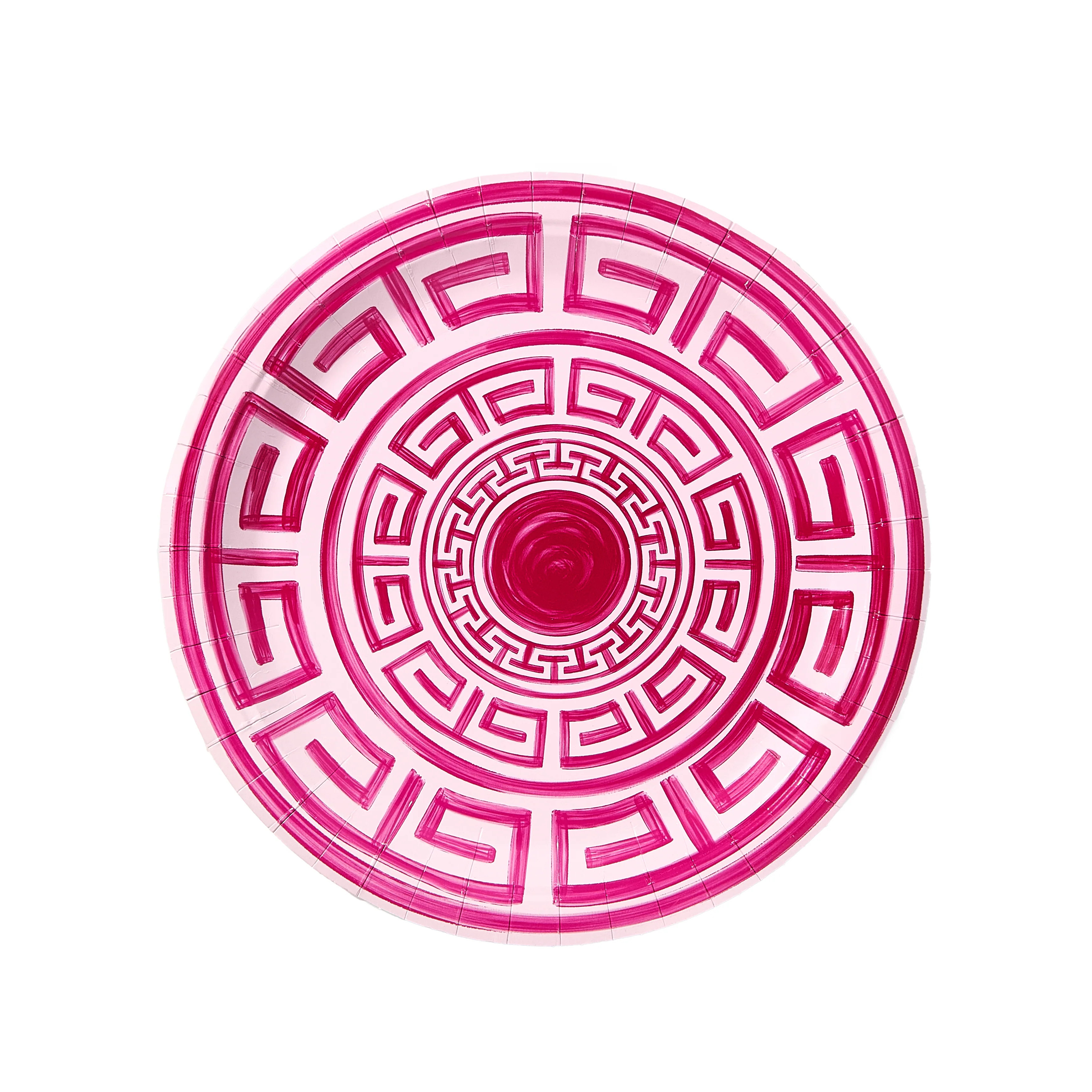 Cherry and Ballet Greek Key Pavilion Dinner Paper Plates - 8 pack | Pavilion Paper