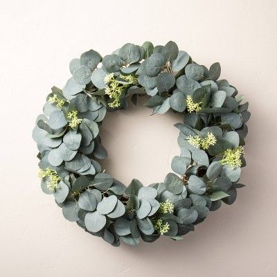 20&#34; Faux Seeded Eucalyptus with Berry Wreath - Hearth &#38; Hand&#8482; with Magnolia | Target
