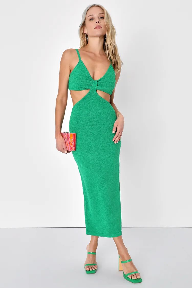 Babe Attire Green Sleeveless Cutout Midi Dress | Lulus (US)