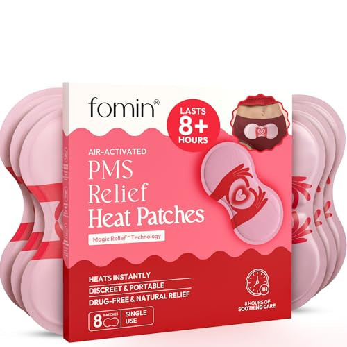 FOMIN PMS Relief Heat Patches (8 Pack) — Air-Activated Self-Heating Cramp Relief Patch, Drug-Free Period Pain Relief, 8-Hour Portable Menstrual Heating Pad, Discreet Wearable Patch for Women | Amazon (US)