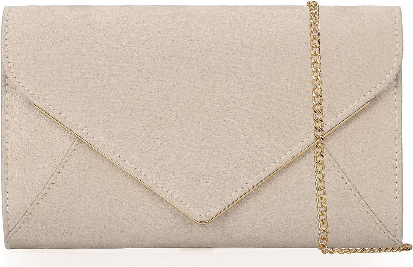 Faux Suede Women Evening Bag Foldover Clutch Purse Cocktail Prom Party Formal Envelope Handbag | Amazon (US)