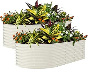 Garvee 2 Pack Galvanized Raised Garden Beds - 8x4x2ft Planter Box for Vegetables, Flowers, Rust-R... | Amazon (US)