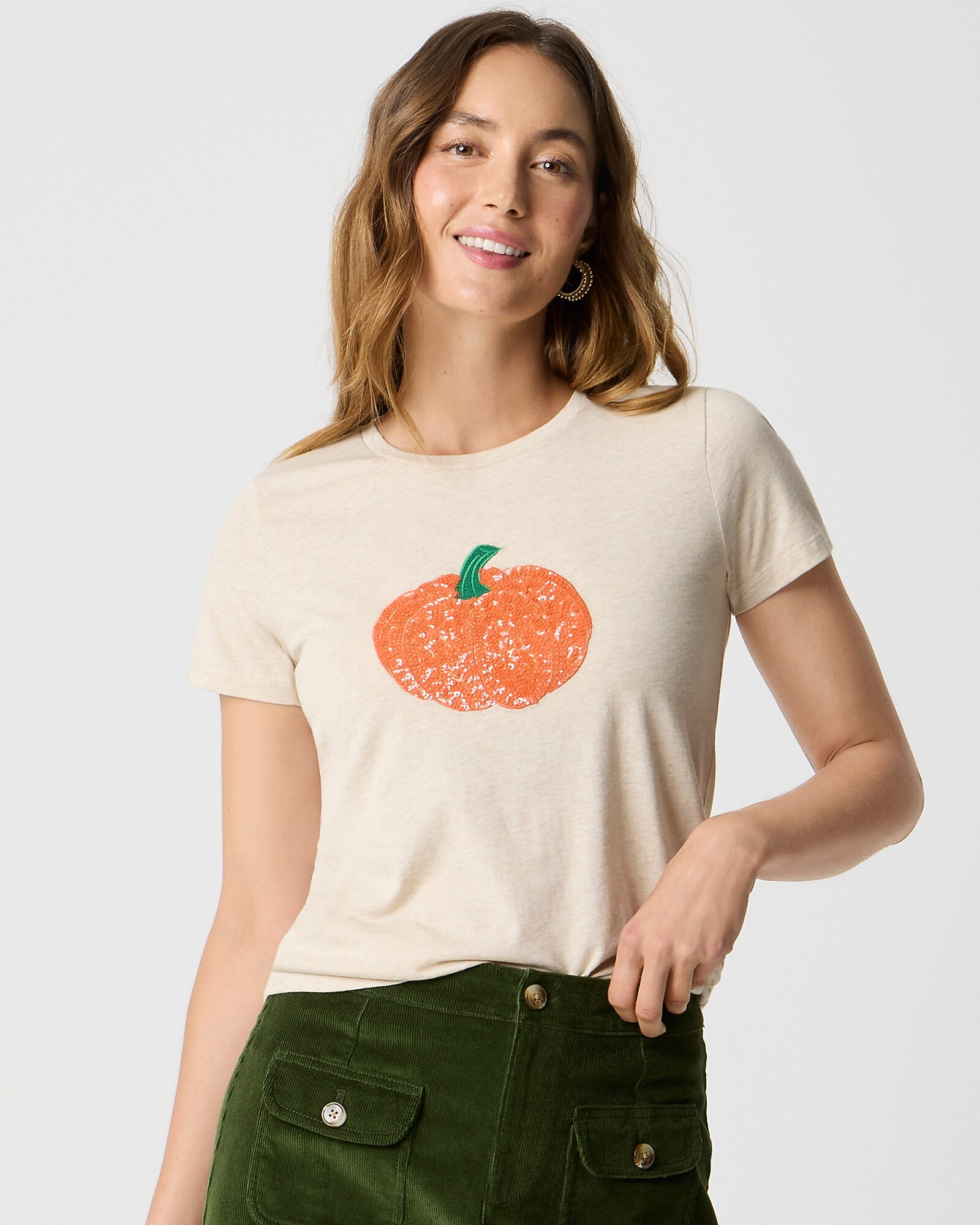 Sequin pumpkin tee | J.Crew Factory