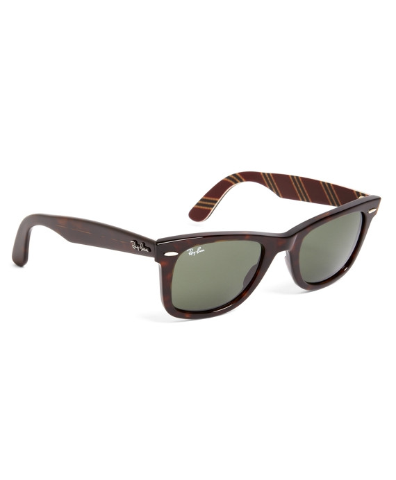 Ray-Ban® Wayfarer Sunglasses with Burgundy BB#1 Rep Stripe | Brooks Brothers