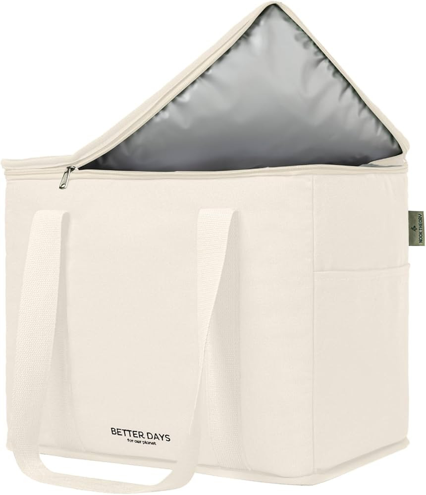 Nook Theory Reusable Insulated Grocery Bag - Leak Proof, X Large Insulated Cooler Bag - Insulated... | Amazon (US)