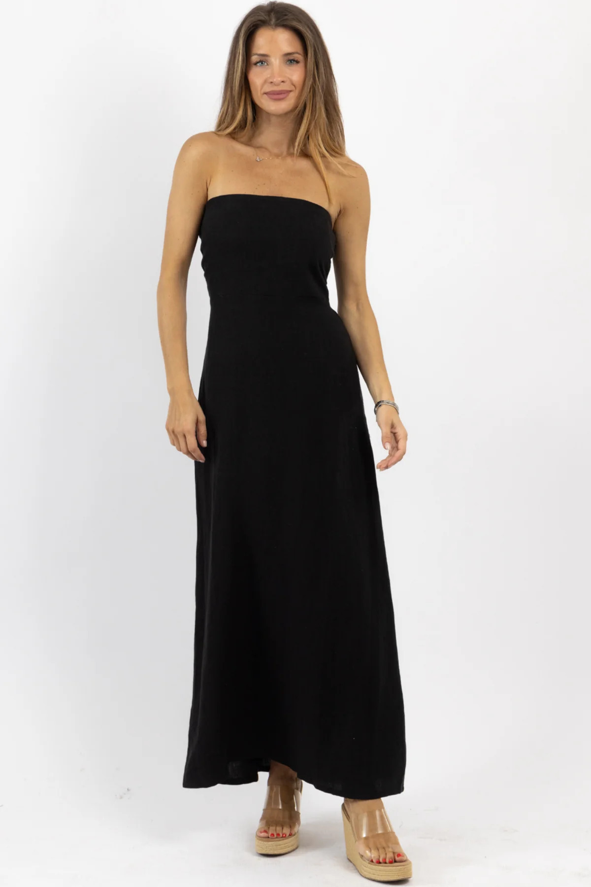 MAREN BLACK LINEN MAXI DRESS *RESTOCK COMING SOON* M | L'ABEYE