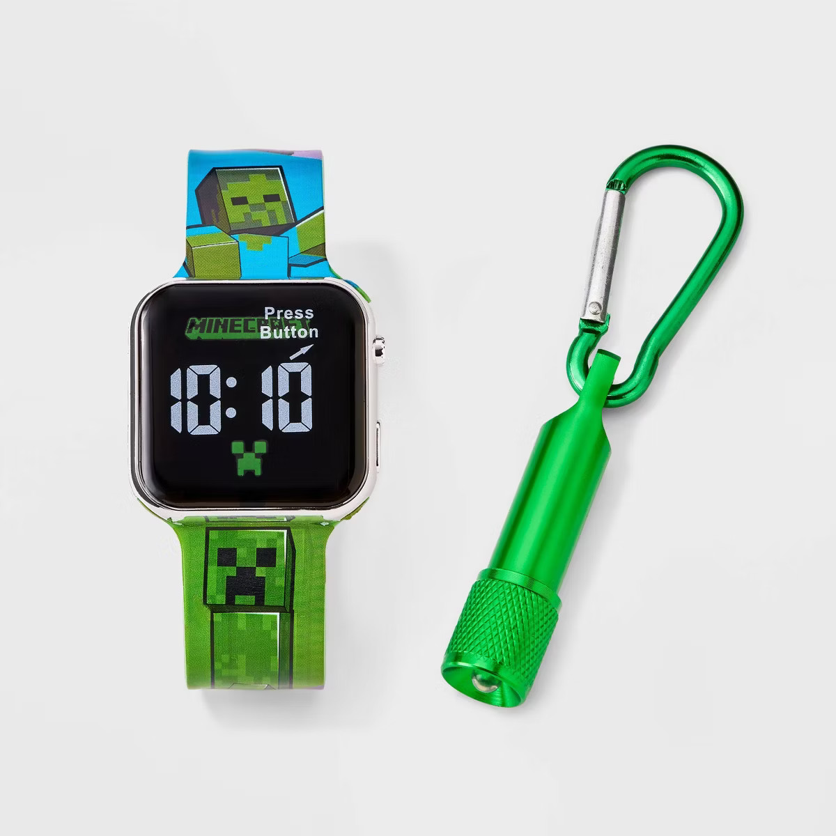 Boys' Minecraft Watch Set with Flashlight - Green | Target