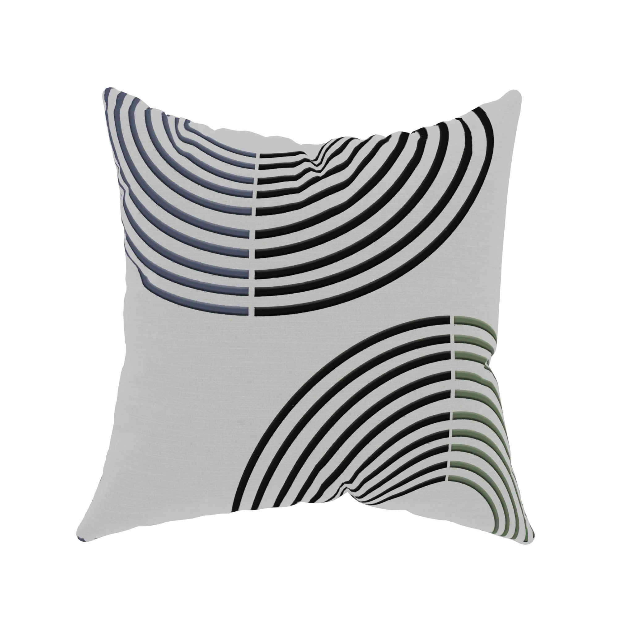 Decorative Throw Pillow Cover, 18” x 18”, Gray, Semi Circle Geometric Pattern on Textured Pol... | Walmart (US)