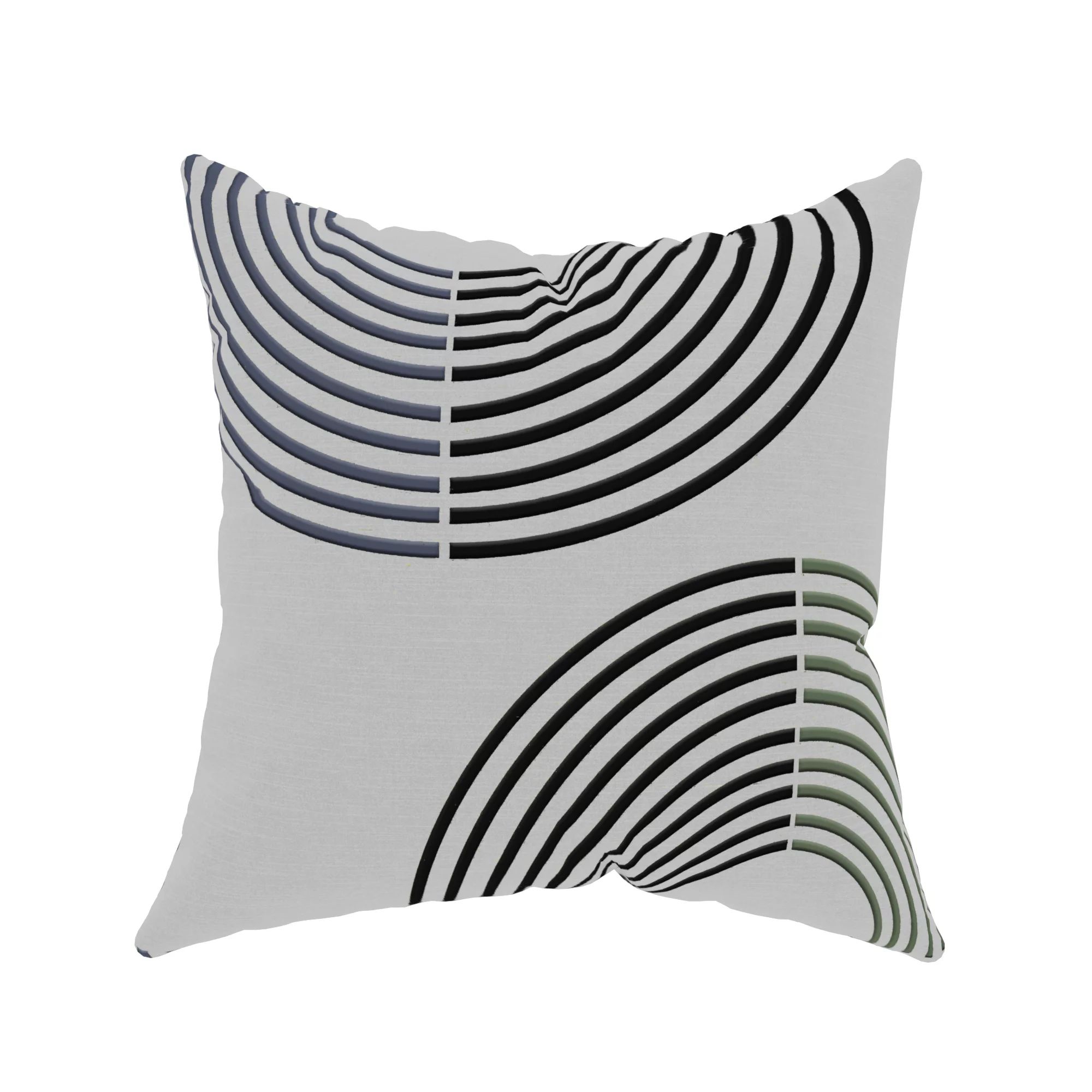Decorative Throw Pillow Cover, 18” x 18”, Gray, Semi Circle Geometric Pattern on Textured Pol... | Walmart (US)