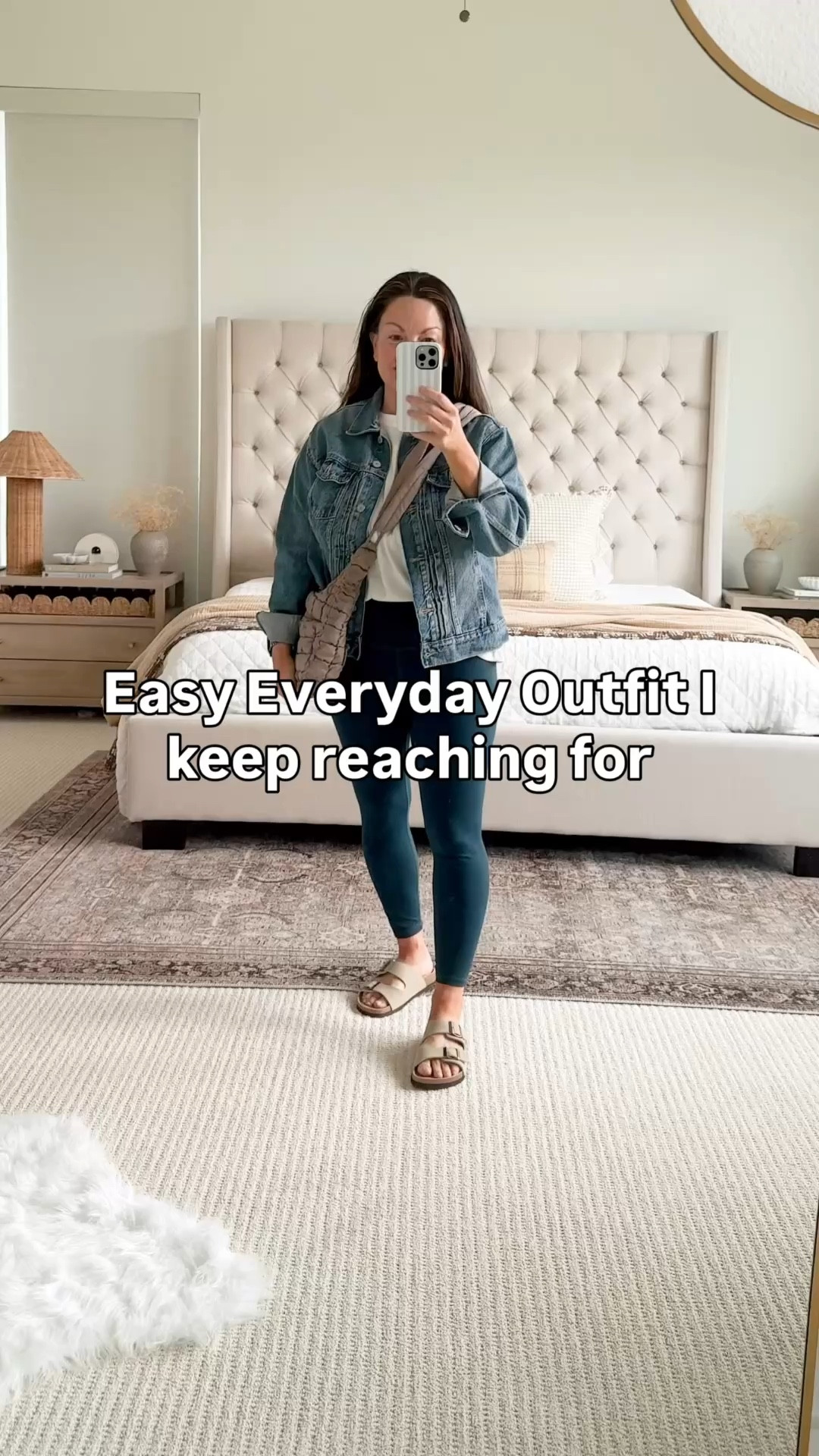 Easy everyday spring outfit 2026 I keep reaching for lately 🤍 comfy, neutral, and perfect for running errands or casual days at home. These Amazon basics are so good and all super affordable (minus the denim jacket). Oversized white tee and butter soft leggings are my mom uniform  The sandals are especially a favorite right now—so easy to throw on and go.

Follow me on LTK for daily outfit ideas, home decor & Amazon finds 🤍

#LTKootd #LTKPetite #LTKvlog