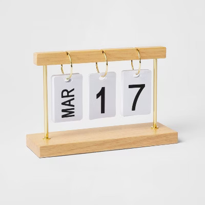 Rubber Wood Desk Calender Natural Wood - Threshold™: Office Supplies Desk Organizer, Brown Rubb... | Target