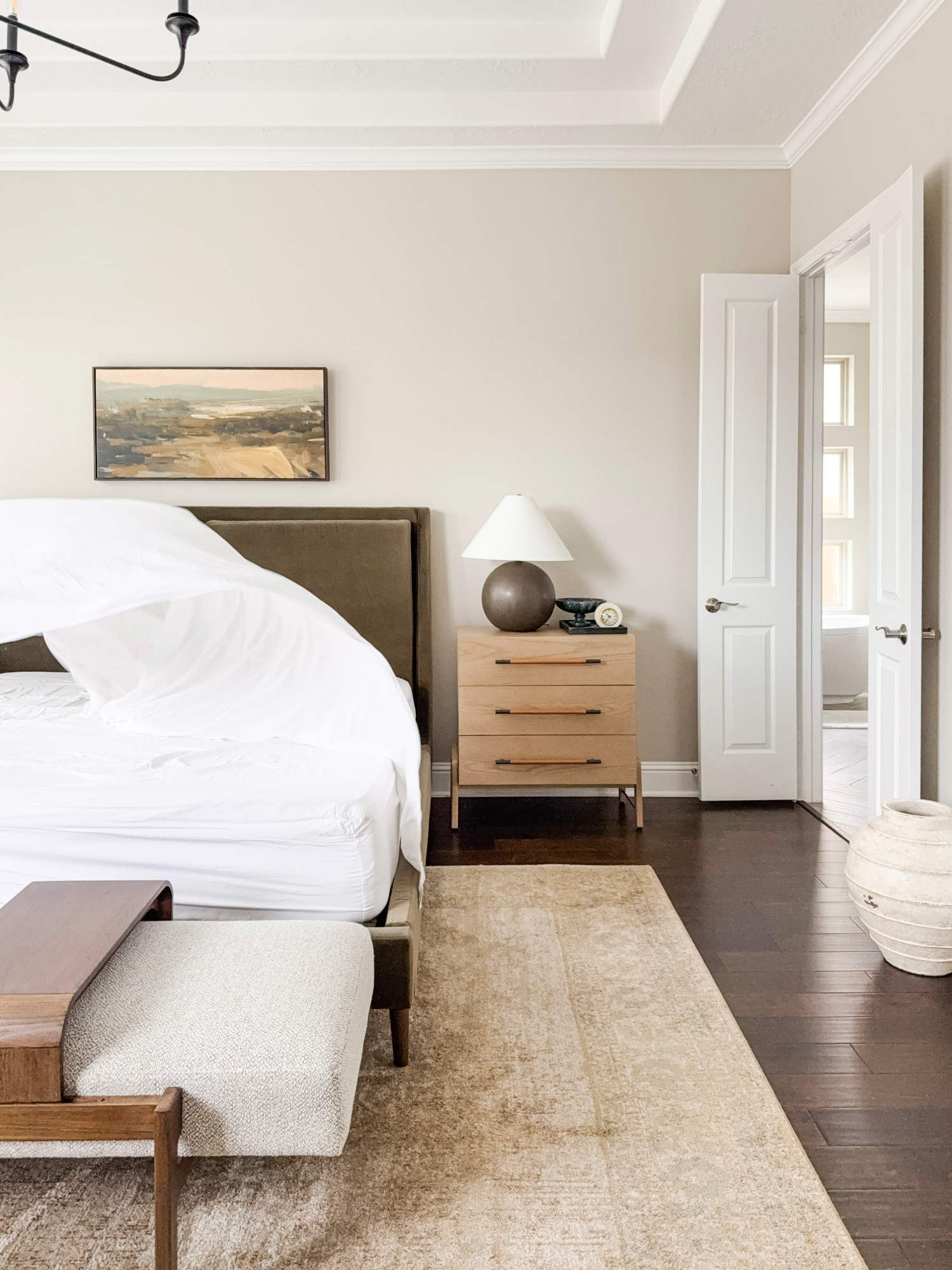 Beige Master Bedroom

quince organic bamboo sheets, white quince sheets, beige home, light wood night stand, gray lamp, beige vintage area rug, beige white gray 

 #LTKSeasonal #LTKHome #LTKStyleTip