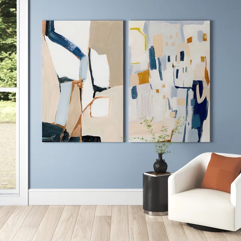Diagramme I - 2 Piece Wrapped Canvas Painting Set | Wayfair North America