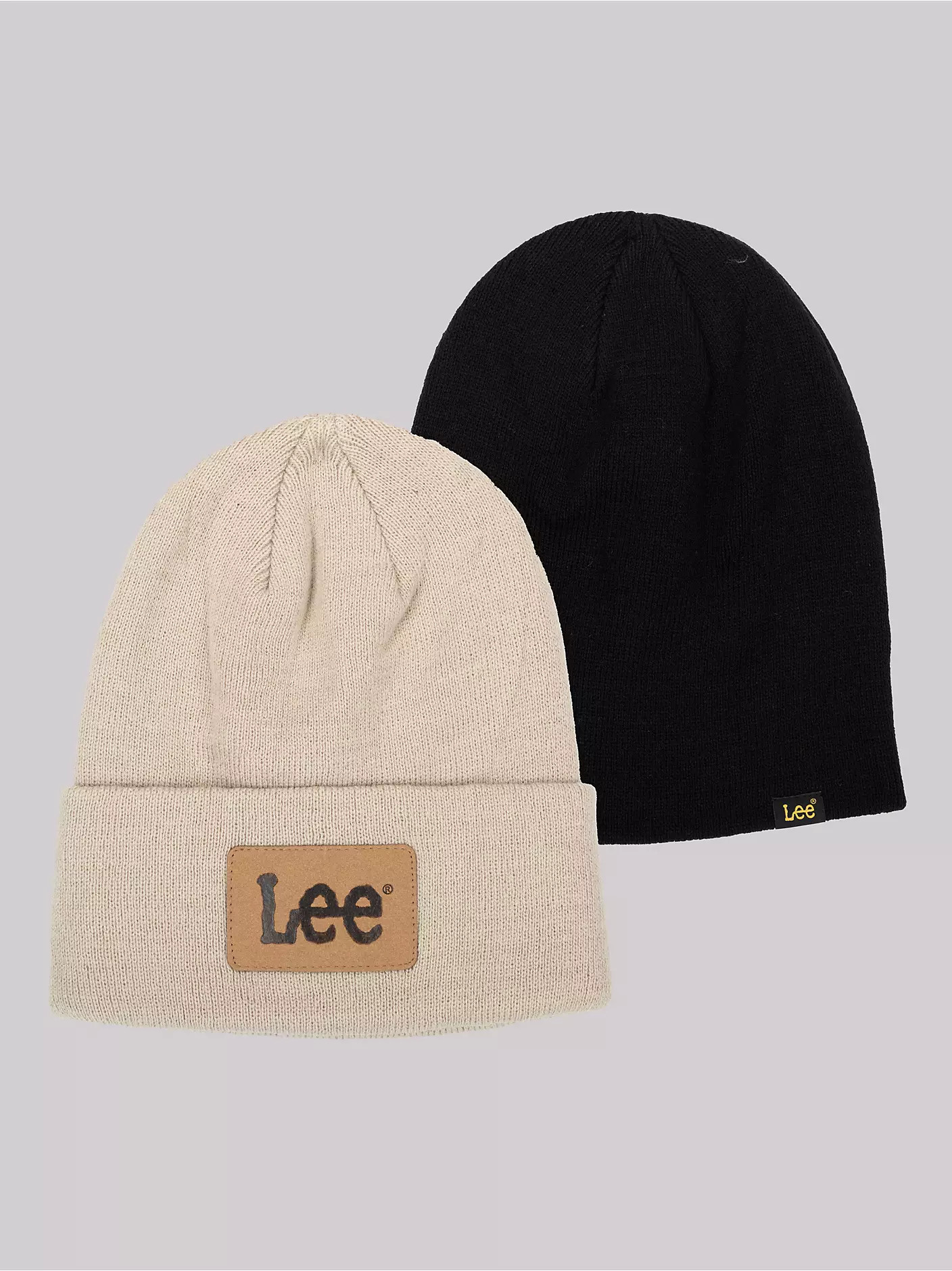 Faux Leather Logo Patch Beanie Set | Lee Jeans