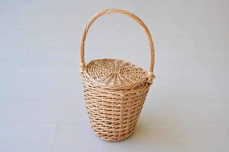 Small Jane Birkin Basket, Round Wicker Basket, Handmade Willow Basket, summer basket, bolso de mi... | Etsy (Global)