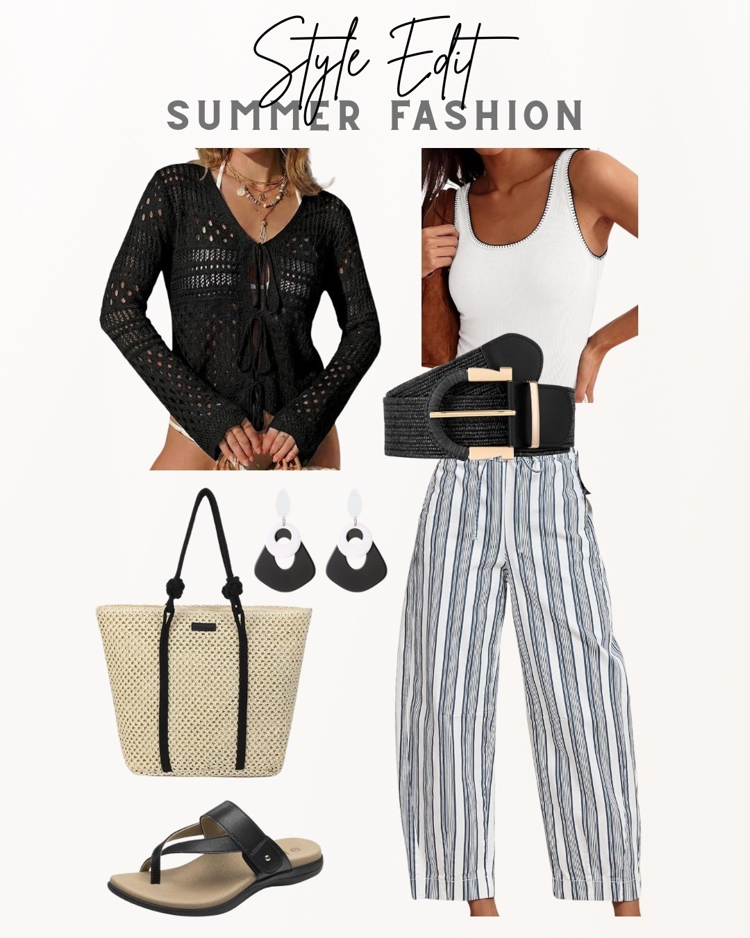 My chic beach vacation outfit look that is casual and oh so comfortable to wear! 

- striped barrel jeans
- crochet swimsuit coverup cardigan 
- beach bag with sandals 

#resortwear #vacationoutfit #beachvacation #chicstyle #fashionover50