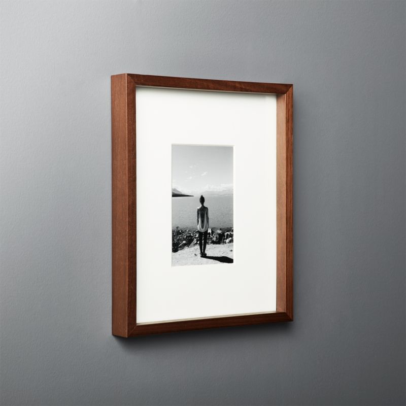 Gallery Walnut Picture Frame with White Mat 4"x6" + Reviews | CB2 | CB2