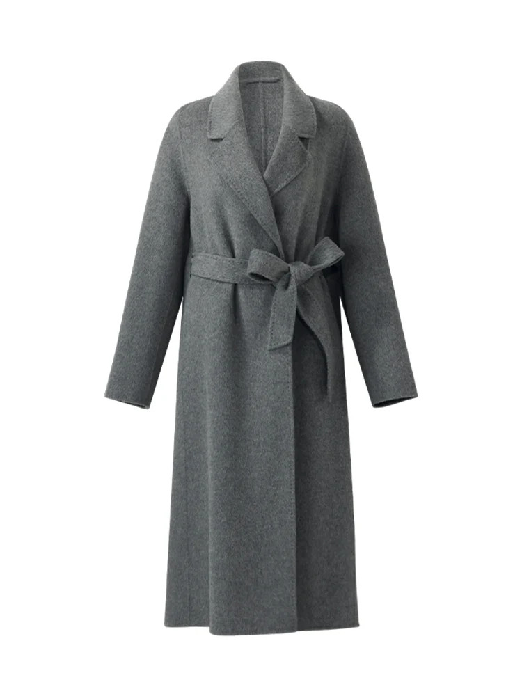 Alpaca Wool Belted Women Overcoat | GOELIA