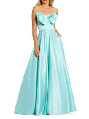 Mac Duggal Bandeau Neck Bow Ballgown on SALE | Saks OFF 5TH | Saks Fifth Avenue OFF 5TH