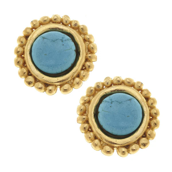 Turquoise Dotted Studs | Susan Shaw