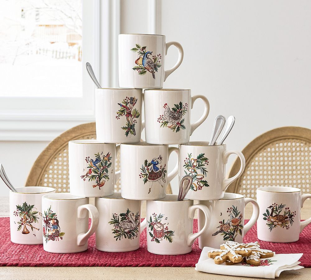 12 Days of Christmas Stoneware Mugs - Mixed Set of 12 | Pottery Barn (US)
