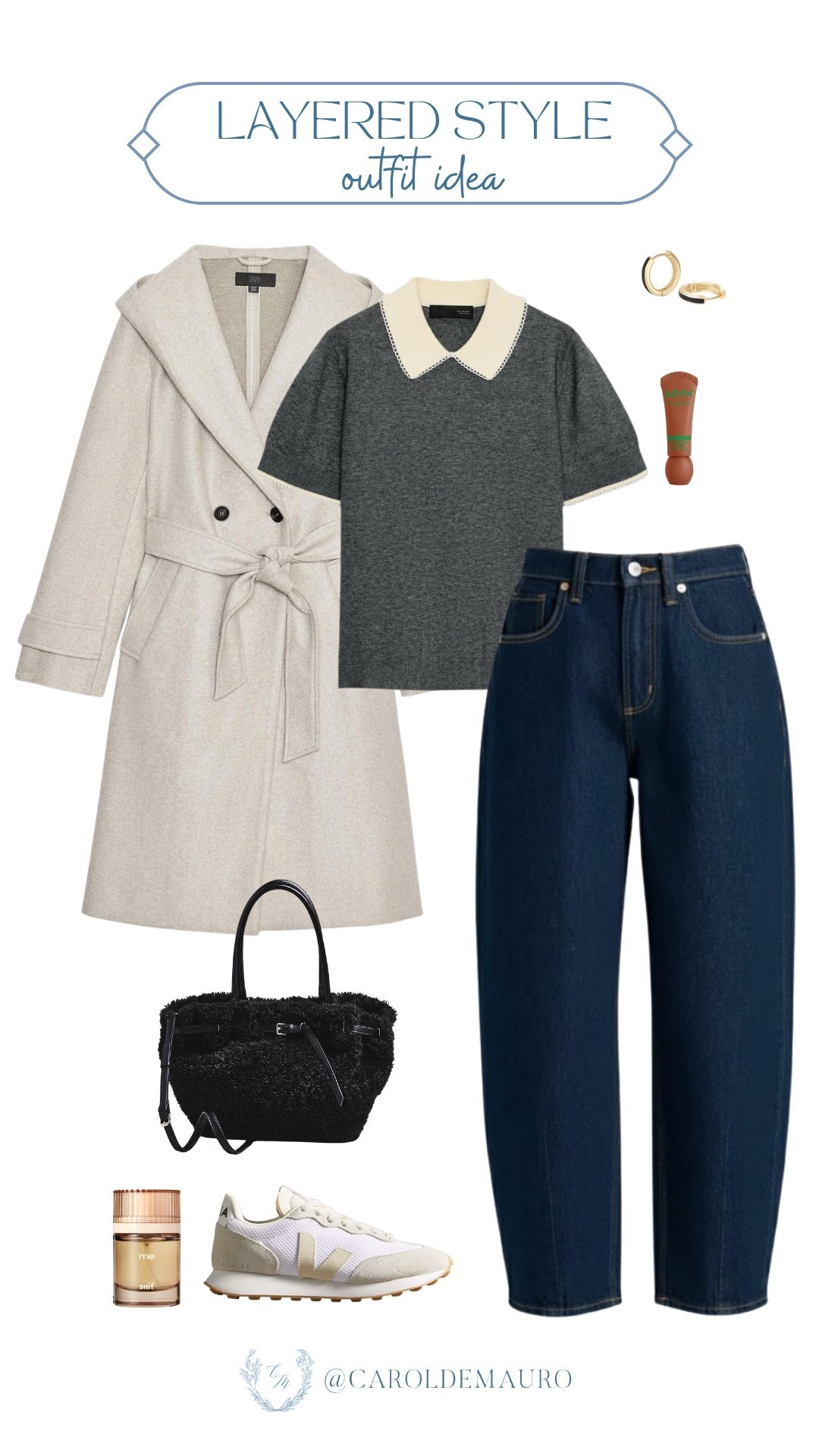 You're going to love this relaxed yet put-together layered outfit idea. Those barrel jeans are a must-have, and pairing them with a cute collared sweater and a sophisticated coat makes for an effortlessly cool look.

city girl look, cozy outfit, transitional style, trendy basics, brunch date, casual chic, weekend vibe, layered coats

#LTKU #LTKSeasonal #LTKStyleTip