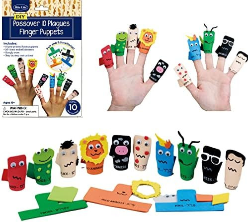 Rite Lite Ten Plague Finger Puppets For Story Time, Education, Passover, and Party Favors - Passo... | Amazon (US)