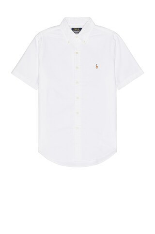Polo Ralph Lauren Oxford Short Sleeve Shirt in White | FWRD 