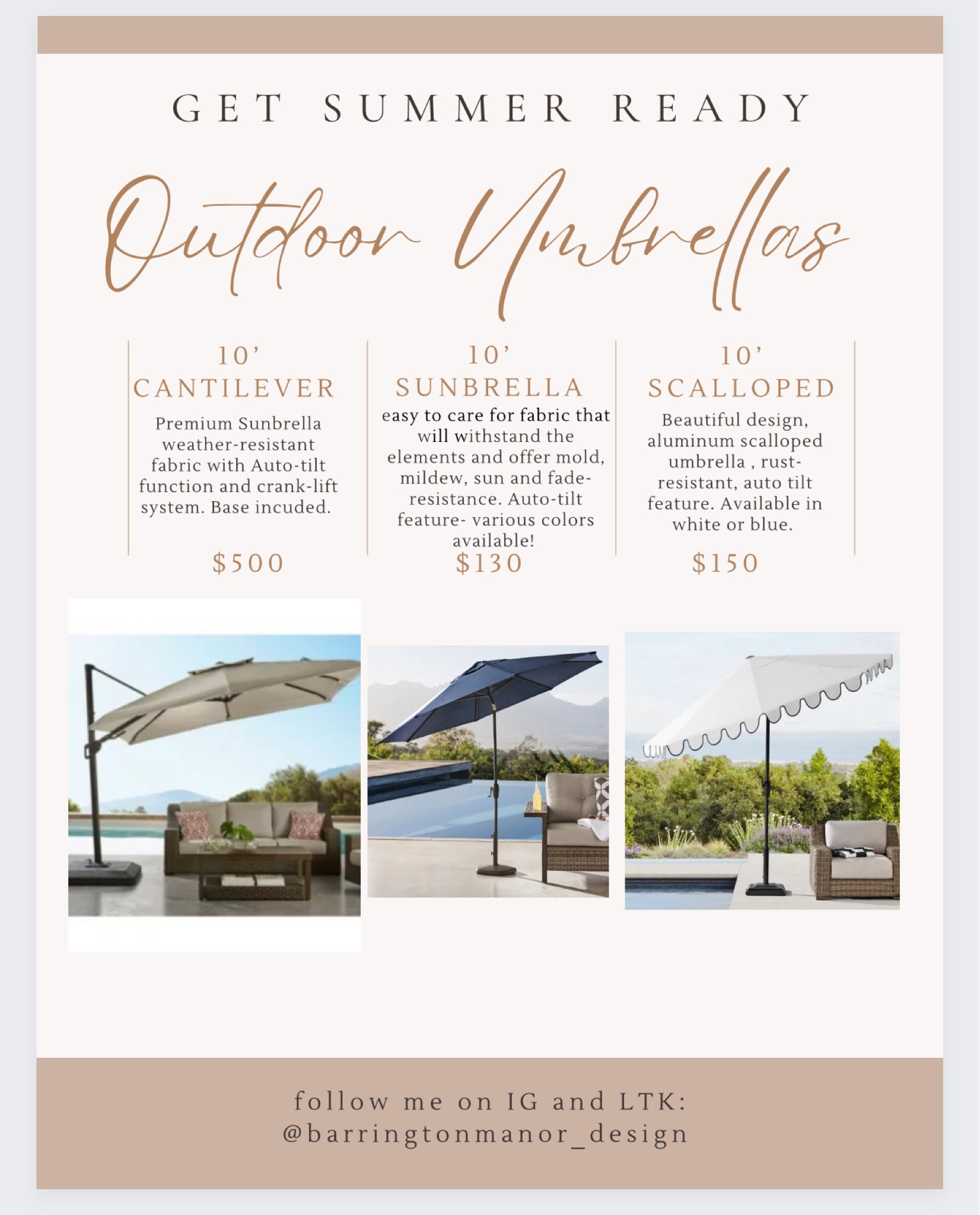 Summer ready | summer finds. | home summer decor | outdoor umbrellas | outdoor umbrella | large umbrella | pool size | pool umbrella | outdoor lounge | lounge | amazing finds 

#LTKMostLoved #LTKhome #LTKSeasonal