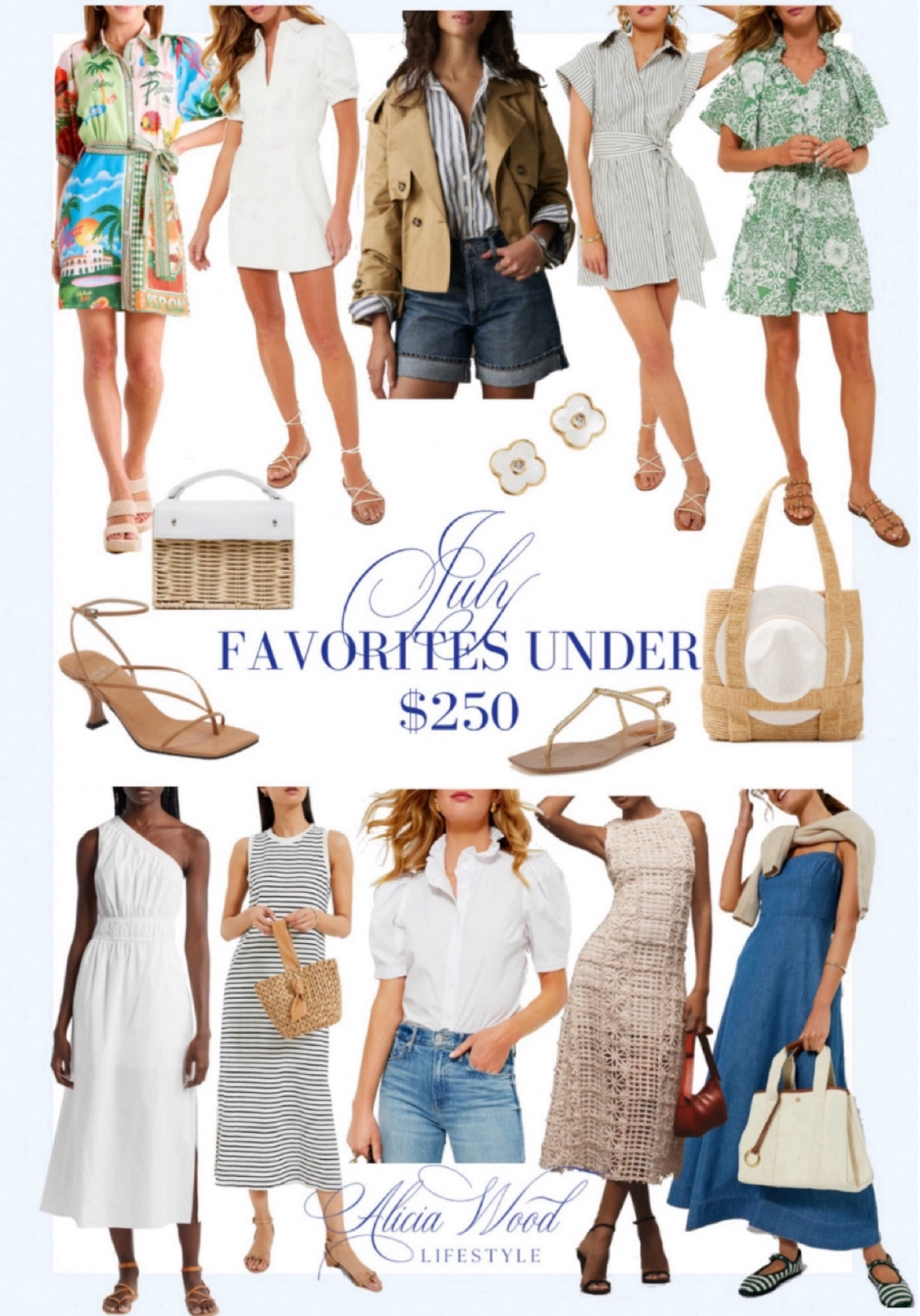 July Favorites under $250

White one shoulder dress
Denim maxi dress
White ruffle blouse 
Denim shorts
Striped cotton tshirt dress
Mother of pearl stud earrings 
Print romper
White mini dress
Striped belted mini dress
Floral print mini dress
Crochet dress
Nude sandals 
Gold flat sandal 
Wicker bag with white leather
Straw tote that holds hat 
Summer outfits
Vacation outfits
Travel outfits 
Beach trip 
Casual dresses 


#LTKOver40 #LTKStyleTip #LTKSeasonal