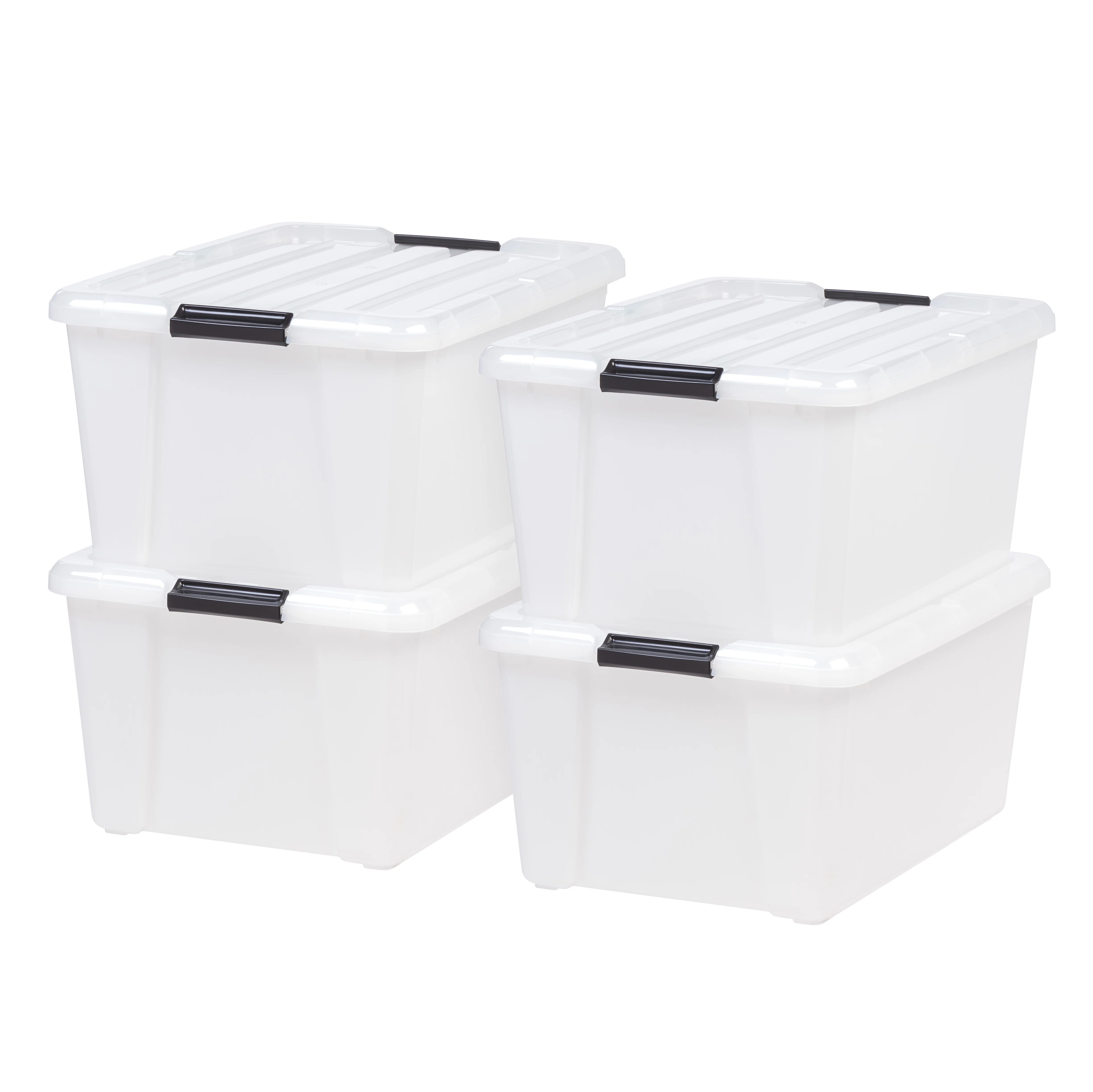 45 Qt./11.25 Gal. Plastic Storage Container Bin with Secure Lid and Latching Buckles (Set of 4) | Wayfair North America