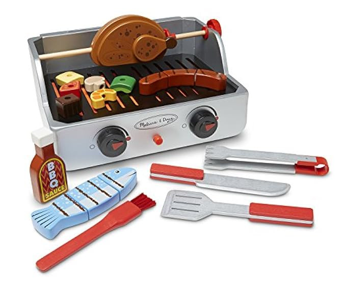 Melissa & Doug Rotisserie and Grill Wooden Barbecue Play Food Set (24 pcs) | Amazon (US)