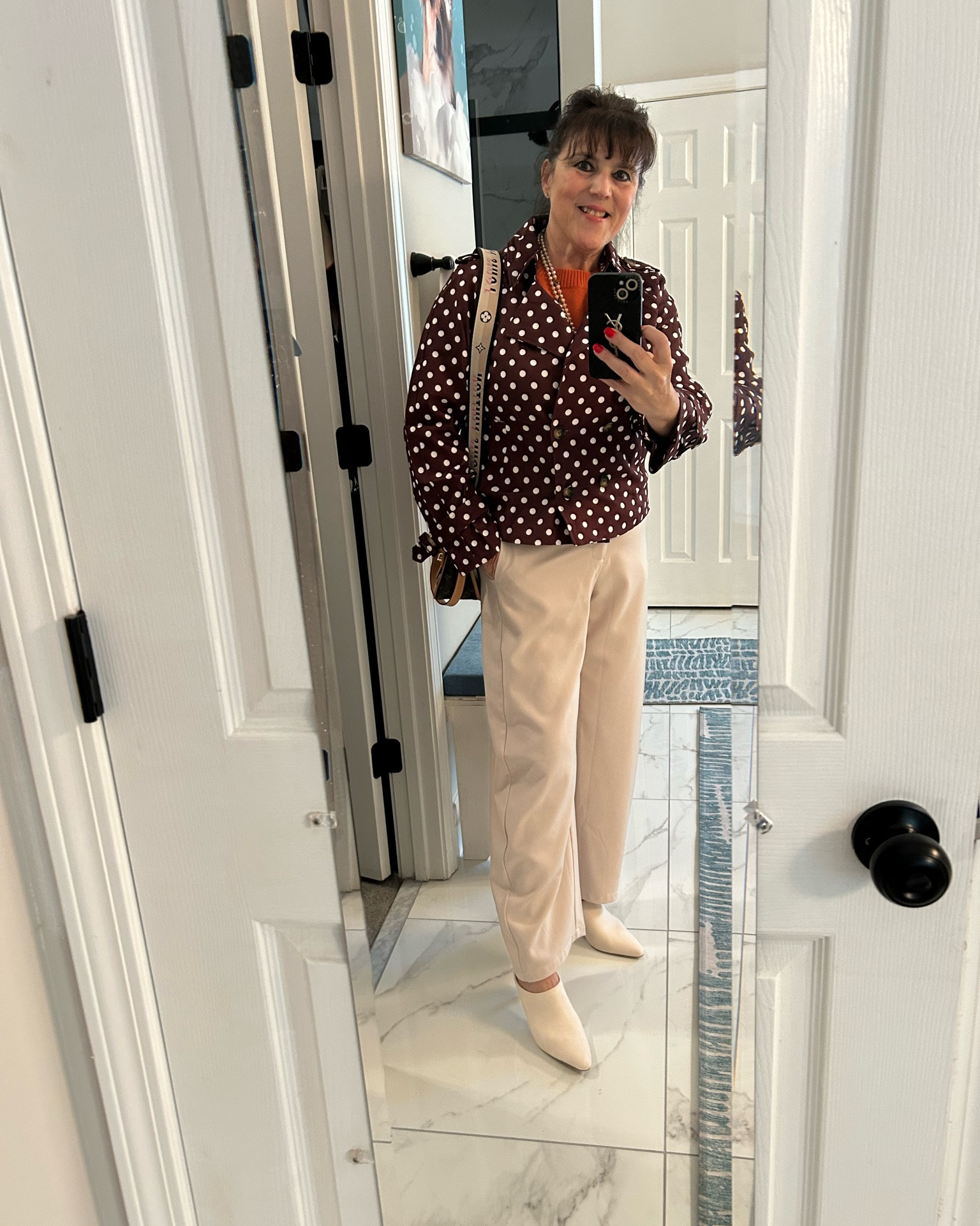 This burgundy polka-dot jacket is the perfect trending trench style!! Polished, classy, and it works for any age ✨
What would you style yours with — trousers or a skirt?
#trenchcoat #trenchjacket #over50fashion #styleover50 #midlifestyle

#LTKgrwm #LTKvlog #LTKSeasonal