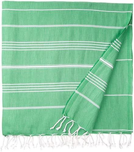 Bersuse 100% Cotton Anatolia XL Throw Blanket Turkish Towel, 61x82 Inches, Green | Amazon (US)