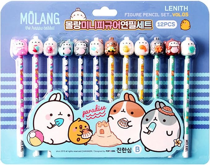 LENITH White Rabbit Molang Mini Figure Pencil Set Korean Stationery 12ea 1 set Blue/From Korean A... | Amazon (US)