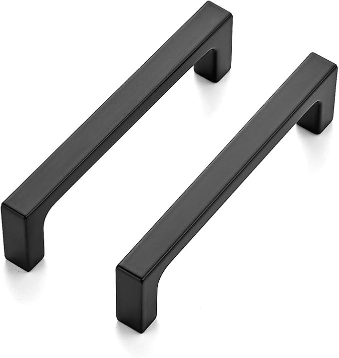 Ravinte 5 Pack Solid 3-3/4 Inch Kitchen Square Cabinet Handles Matte Black Cabinet Pulls Drawer P... | Amazon (US)