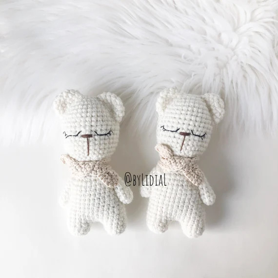Crochet Bear Toy with Scarf Doll Baby Shower Gift Idea Handmade | Etsy (US)
