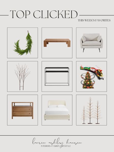 This week’s top clicked items! You guys are truly love all of the furniture pieces in my home right now. It makes me so happy to see so many of you trusting my recommendations. This Christmas tree train was also a top clicked item—so fun for the littles! 

#LTKhome #LTKHoliday #LTKstyletip