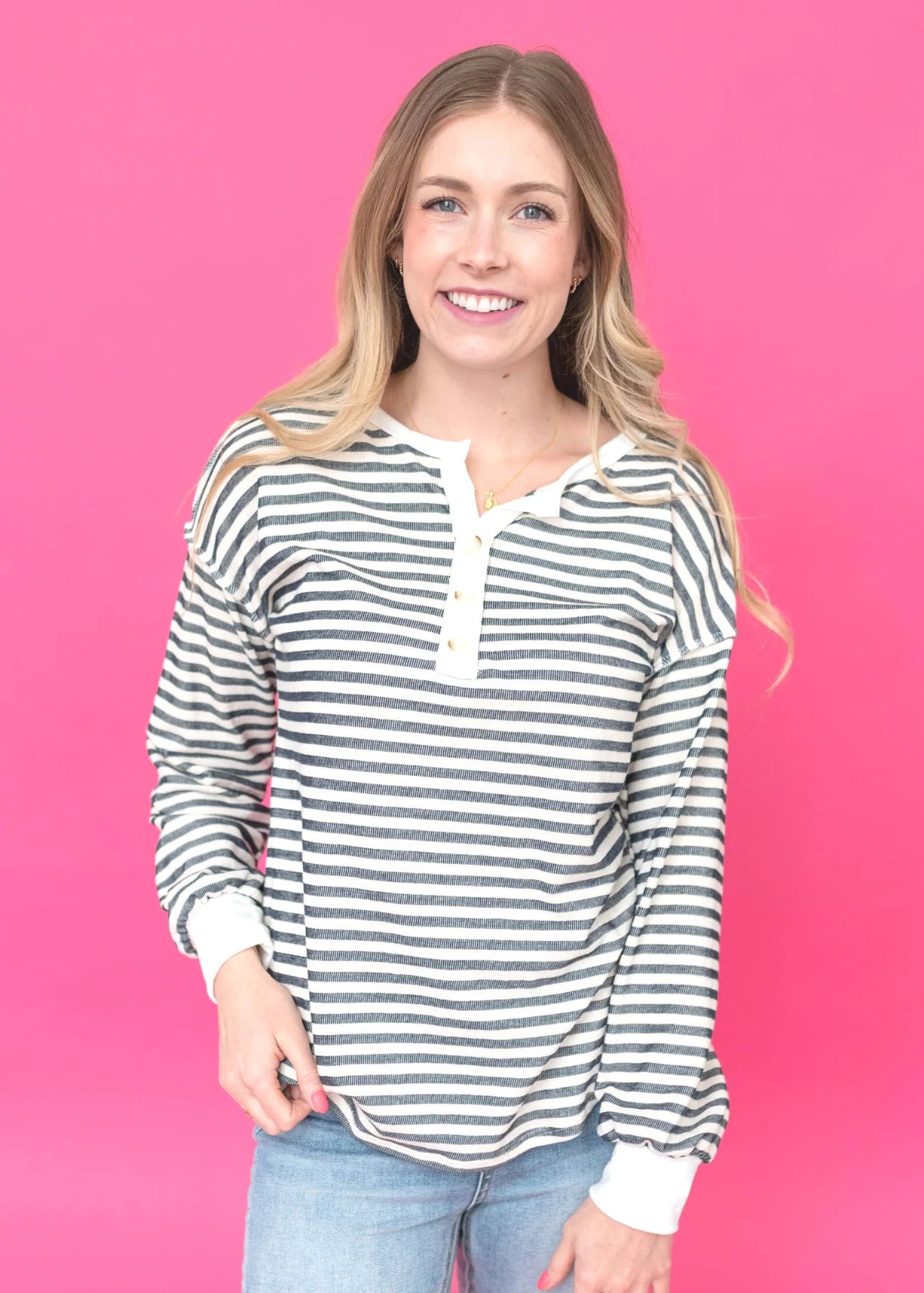 Hope Navy Striped Top | My Sister's Closet Boutique