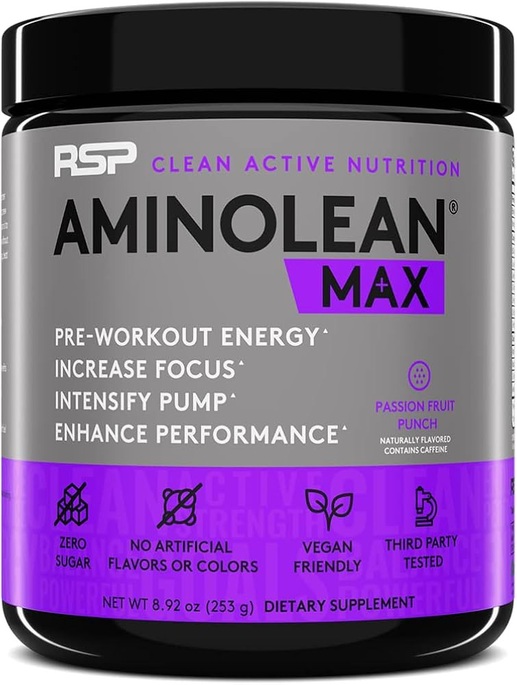 RSP NUTRITION AminoLean MAX Pre Workout - Intense Energy, Massive Pumps, Laser Focus with Natural... | Amazon (US)