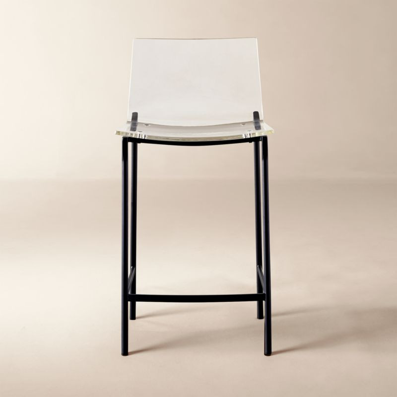 Chiaro Clear Counter Stool Black + Reviews | CB2 | CB2