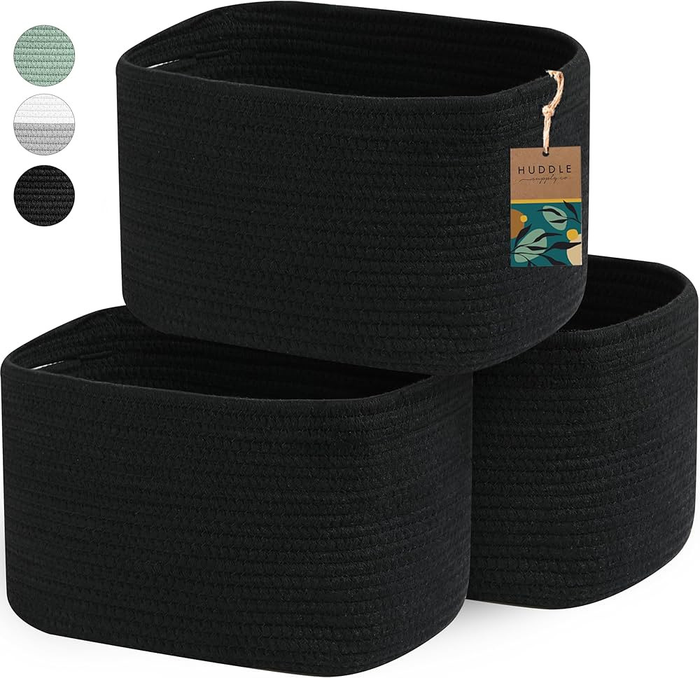 WASHABLE Woven Baskets for Storage Baskets for Shelves Large Cotton Rope Baskets for Organizing D... | Amazon (US)