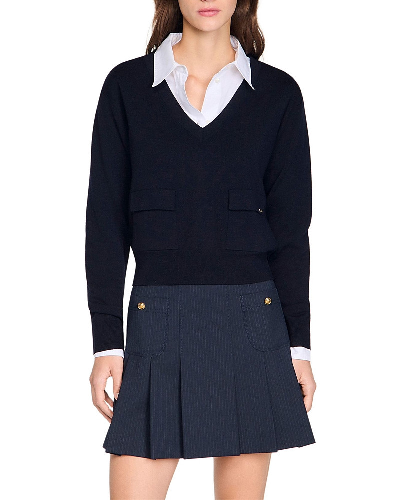 Sandro Wool V Neck Sweater | Bloomingdale's (US)