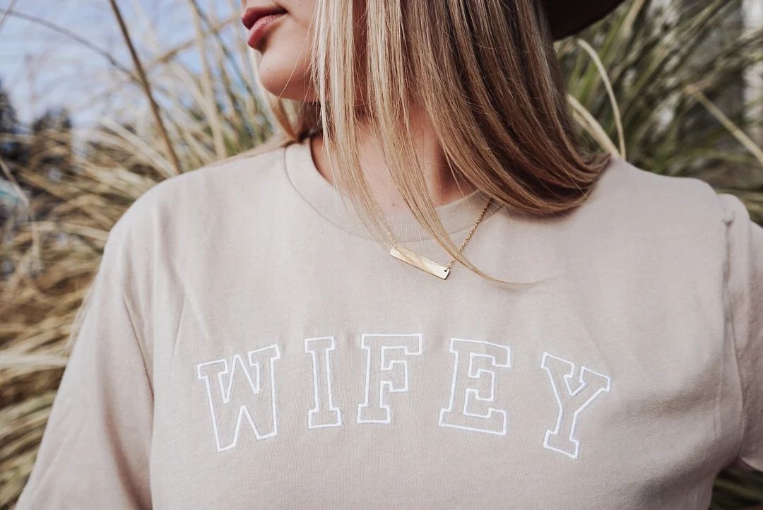 Wifey Shirt Embroidered, Wifey Crewneck Shirt, Wifey Sweater, Mrs Pullover, Future Mrs Shirt, Wom... | Etsy (US)