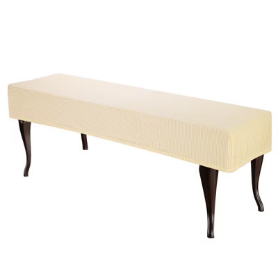 Unique Bargains Stretch Jacquard Checkered Anti-Dust Protecting Dining Chair Slipcovers for 42" - 54" Bench Beige | Target